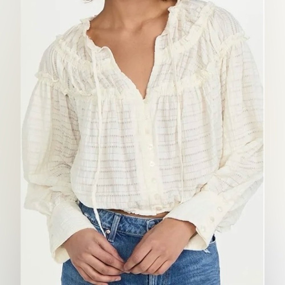 NWT Free People "Hailey" Cropped Blouse